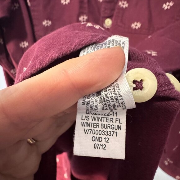 Old Navy vintage flannel shirt 100% cotton 2012 winter burgen mens size large - Picture 5 of 5